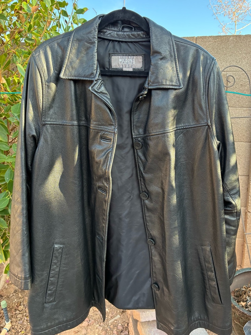 Wilsons Leather Black Men's Leather Car Coat